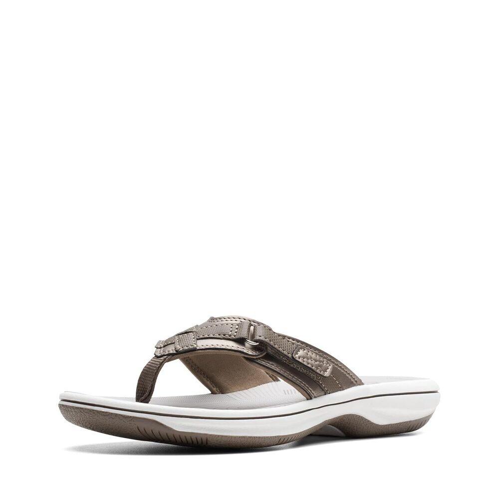 Women's Breeze Sea Flip-Flop, Pewter Synthetic, 8